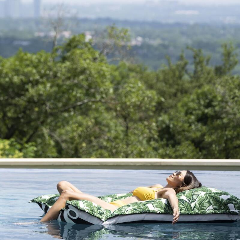 Ledge Lounger Laze Pillow in-Pool Large Float Lounger-Outdoor Marine Bean Bag for Lawn, Patio, Boat and Beach