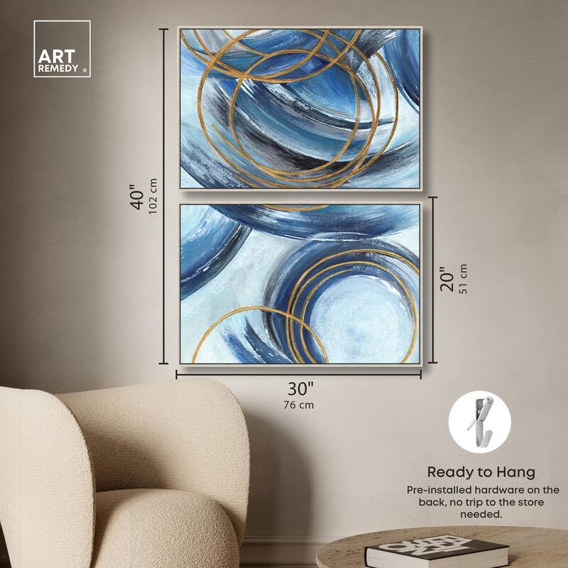 Golden Riviera Canvas Set of 2 by Art Remedy