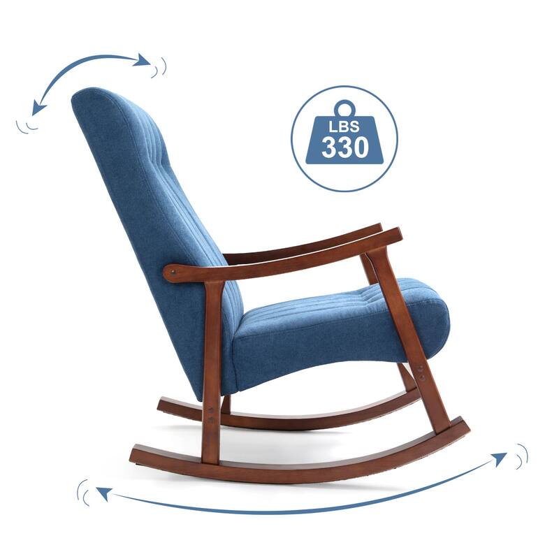 AVAWING Upholstered Rocking Chair Modern High Back Armchair