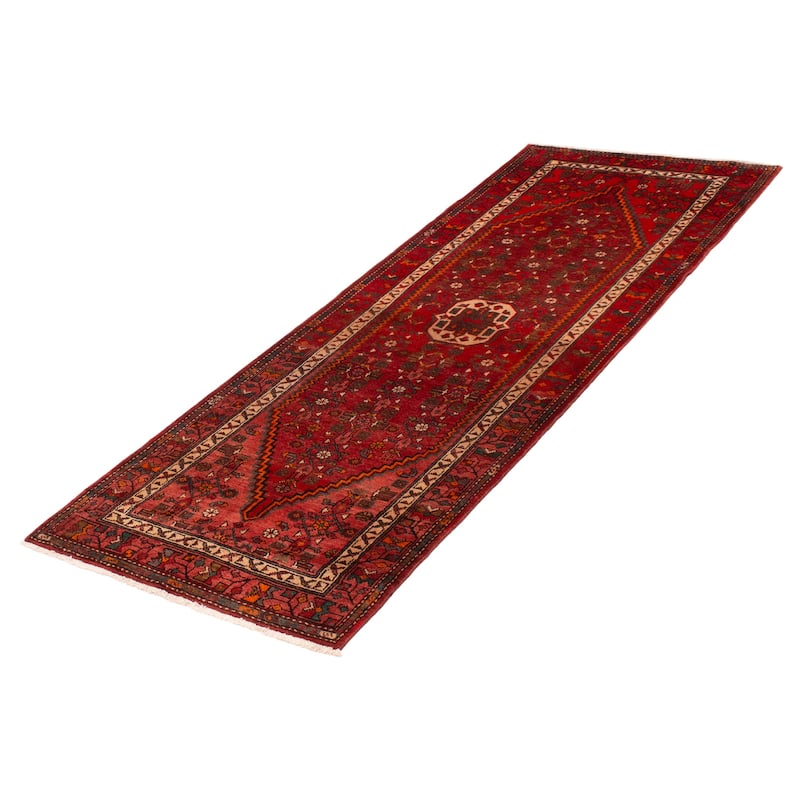 ECARPETGALLERY Hand-knotted Andelz Red Wool Rug - 3'7 x 9'11