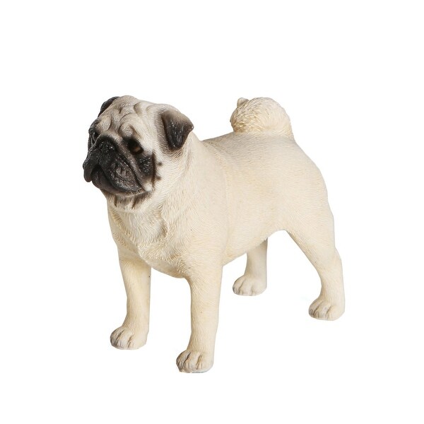 white pug statue