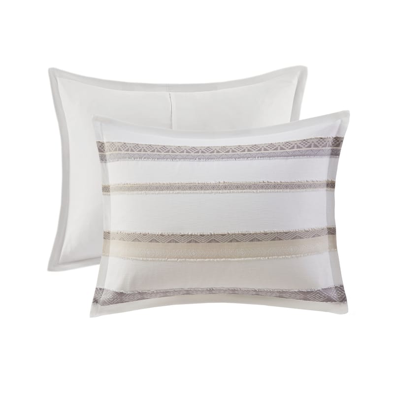 Madison Park Langley 3 Piece Clipped Jacquard Duvet Cover Set (Insert Excluded)