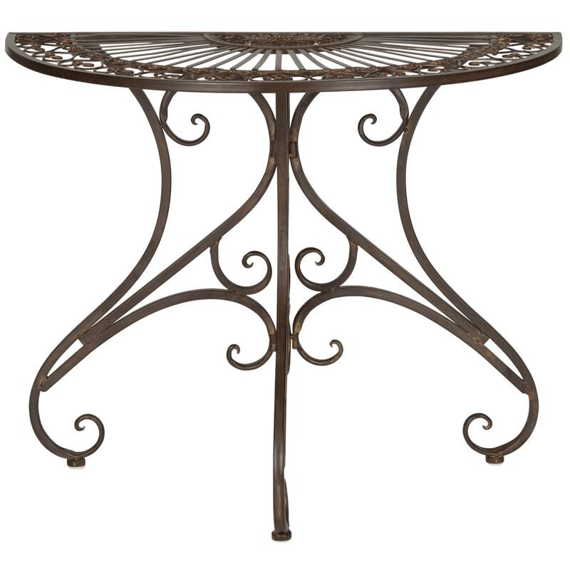 SAFAVIEH Outdoor Tatyanna Annalise Iron Accent Table - 36"W x 19"D x 29"H