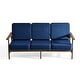 preview thumbnail 30 of 90, Casual Wood Outdoor Patio Sofa Loveseat with Cushion