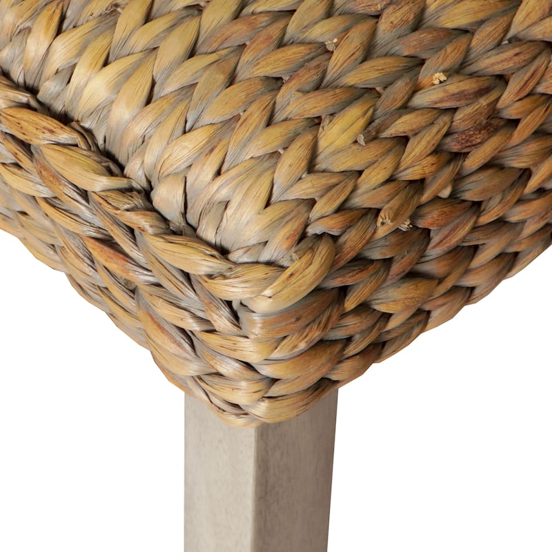 M4H Sultan Solid Entryway Bench Water Hyacinth & Acacia Solid Wood