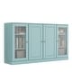 preview thumbnail 15 of 25, Palace Imports 100% Solid Wood TV Stand with Clear Glass and Solid Doors for TVs up to 65"