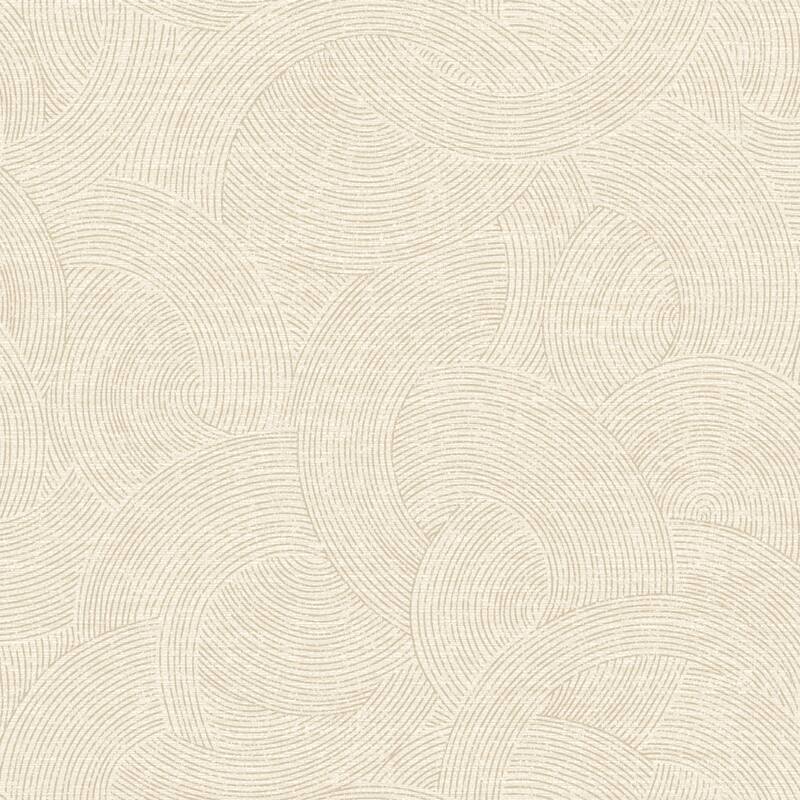 Chesapeake Harrison Champagne Swirling Geometric Wallpaper
