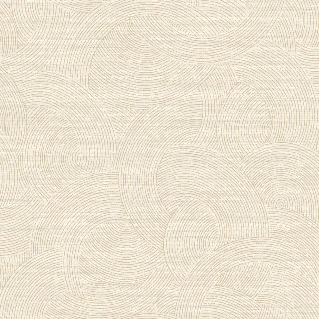 Chesapeake Harrison Champagne Swirling Geometric Wallpaper