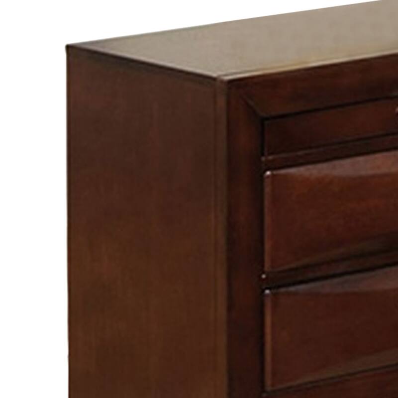 Cherry Brown/ Nickel 3 Drawer 25.5 in. W Nightstand with Sturdy Hardware and Ample Storage