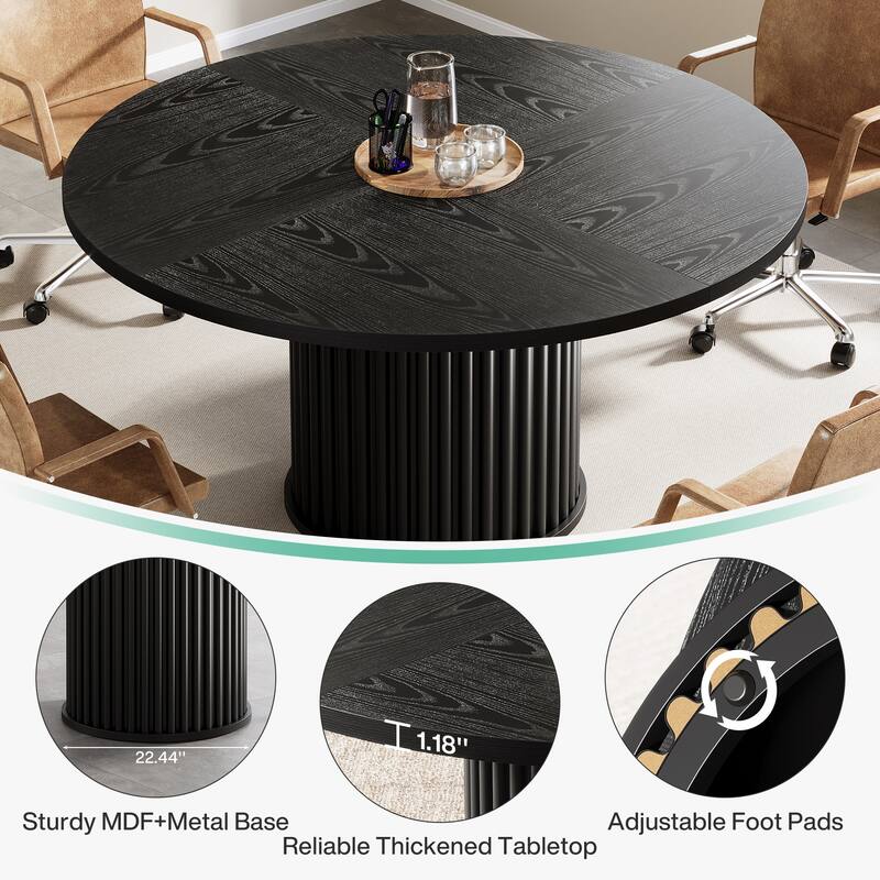 47-Inch Round Conference Table, Meeting Table for 4-6 People