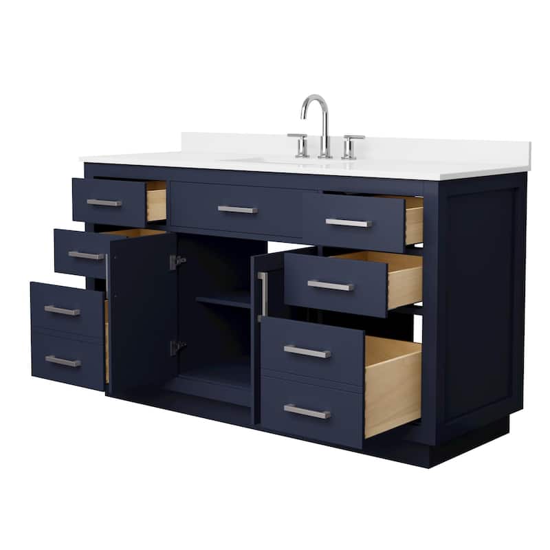 Beckett TK 60-inch Single Vanity, 3 Hole Quartz Top