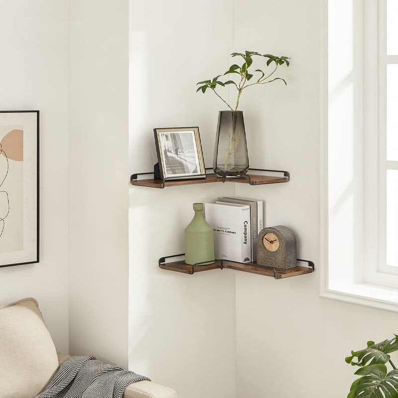 Corner Shelf Wall Mount Set of 2 - 15.7"D x 5.5"W x 1.6"H