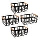 preview thumbnail 9 of 9, Simplify Rectangular Metal Basket with Bamboo Handles