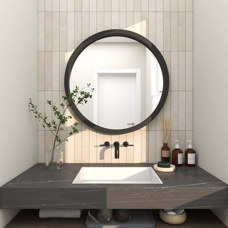 Black, White or Gold Wooden Room Wall Mirror with Thin Frame