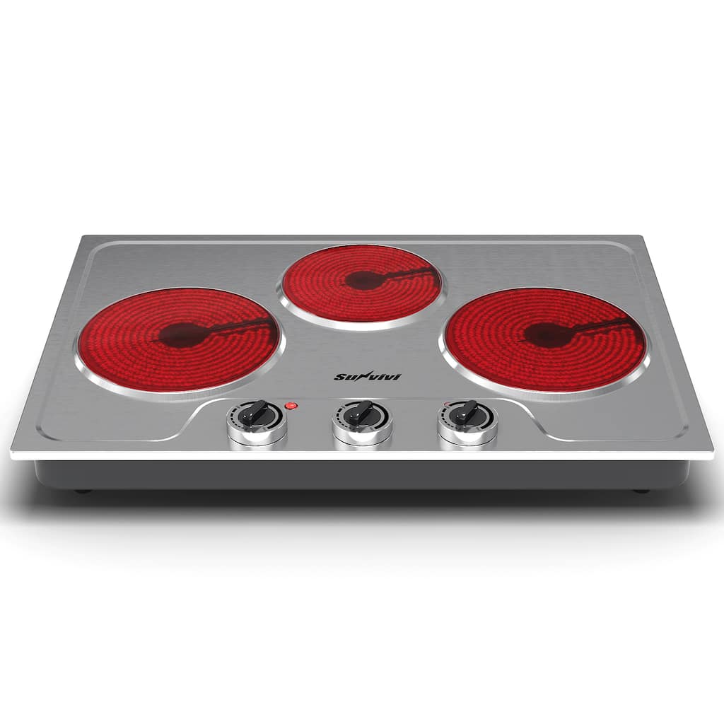 Three-burner portable electric ceramic stove