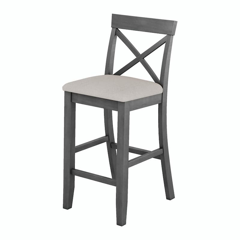 Farmhouse 48" Rectangular Wood Bar-Height Dining Set with 2 Chairs
