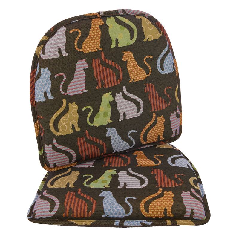Klear Vu Raindrop The Gripper Non Slip Chair Cushions - Cats