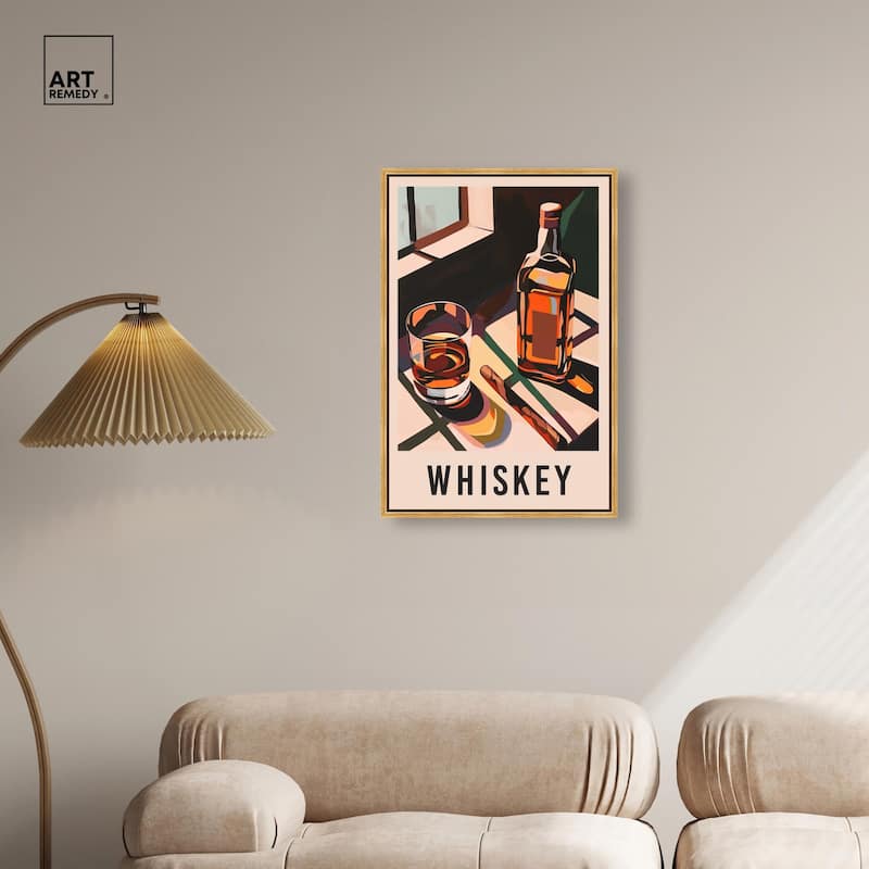 Whiskey Poster Canvas by Art Remedy