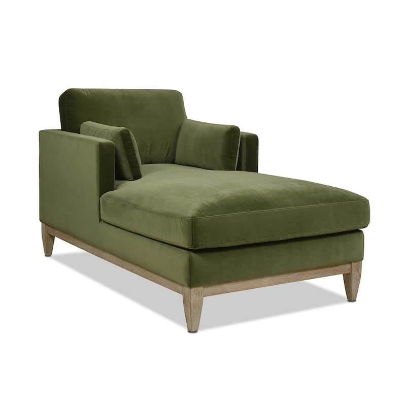 Knox 65" Modern Farmhouse Performance Velvet Chaise Lounge Chair