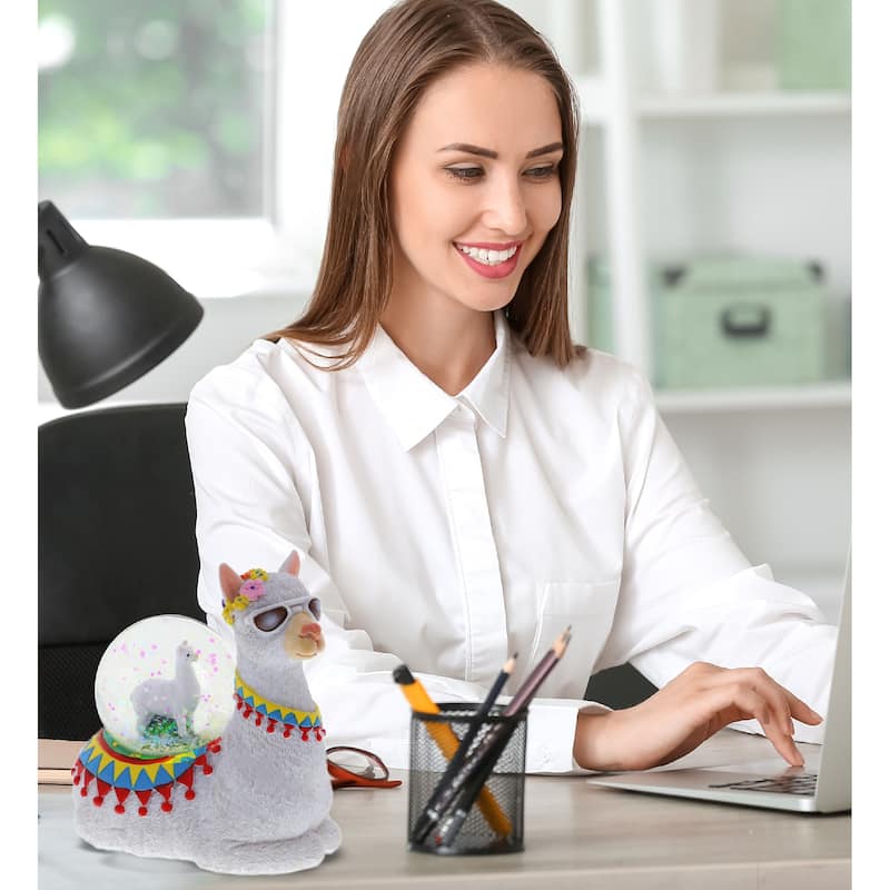 CoTa Global Llama Snow Globe - Fun Animal with Sparkling Glitter - 45mm