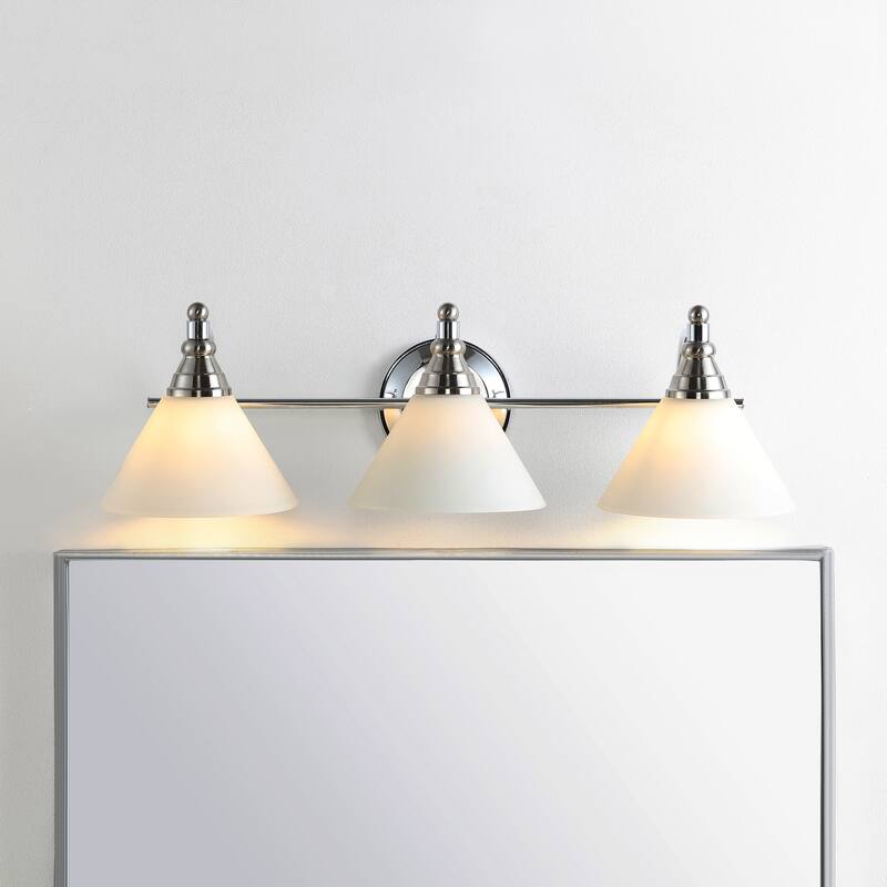 SAFAVIEH Panya Wall Sconce - 24.4"x8.5"x7" - Nickel/White - 24"W x 9"D x 7"H