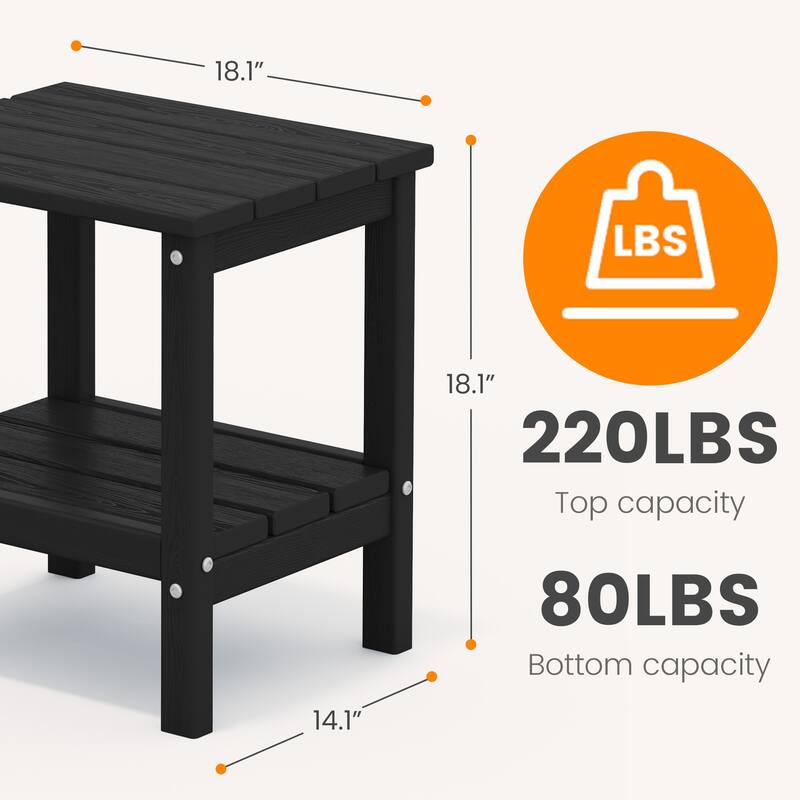Outdoor HDPE Classic Double-Layer Adirondack Side Table