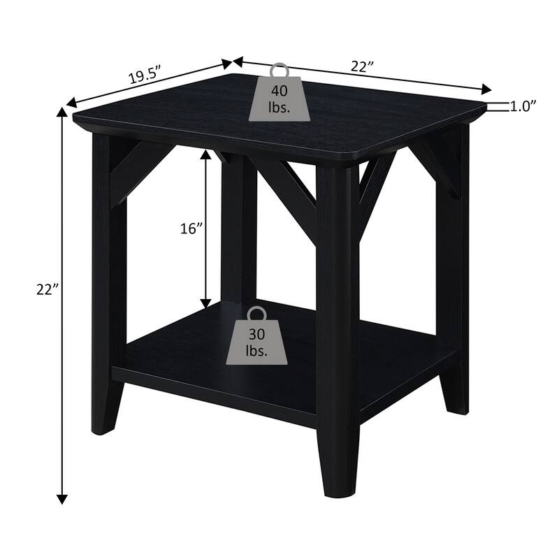 Convenience Concepts Winston End Table with Shelf