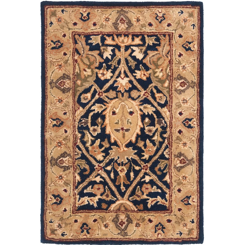 SAFAVIEH Handmade Persian Legend Pietra Traditional Oriental Wool Rug - 2'6" x 4' - Blue/Gold