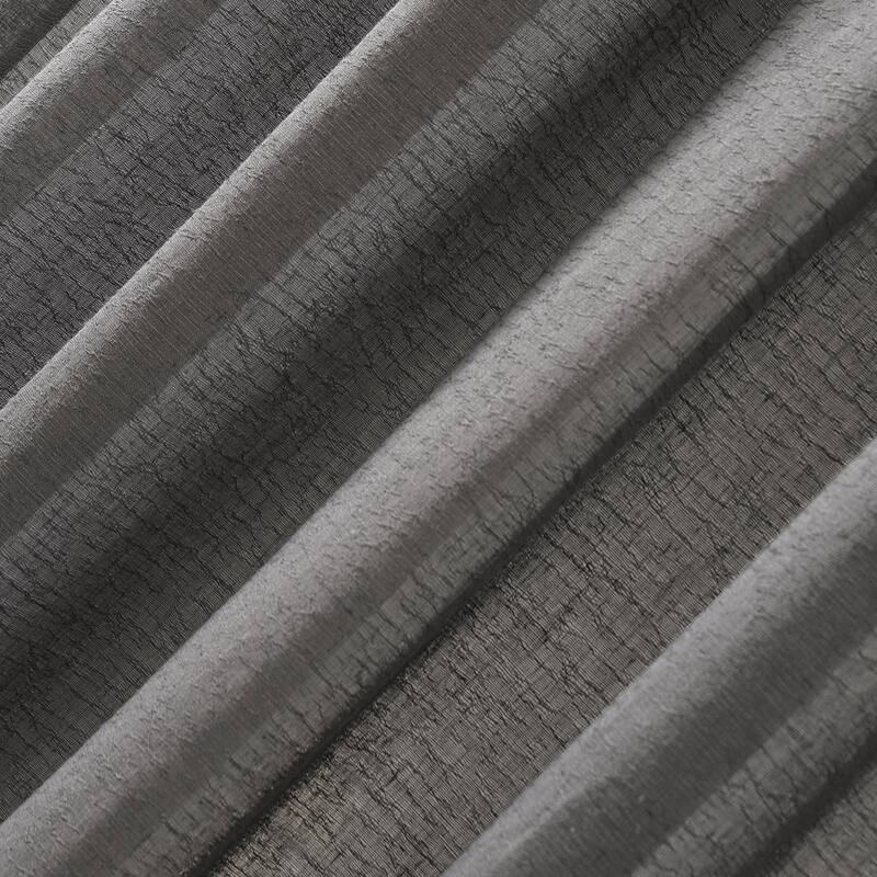 Clean Window Crushed Texture Anti-Dust Sheer Linen Blend Curtain Panel, Single Panel
