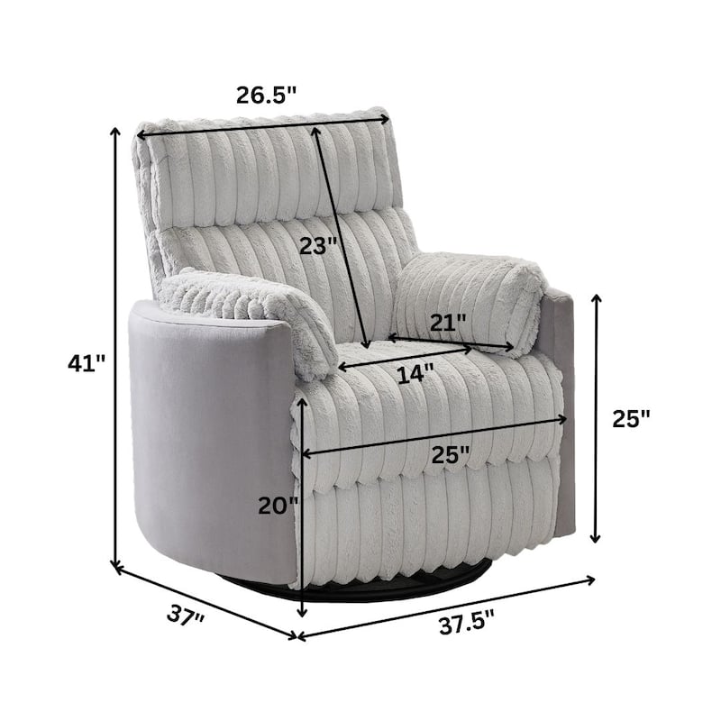 Wide Wale Corduroy Upholstery Manual Recliner