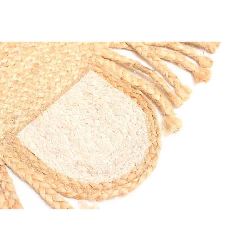 ECARPETGALLERY Braided Weave Palas Denizli Light Brown Jute Rug - 3'1 x 3'1