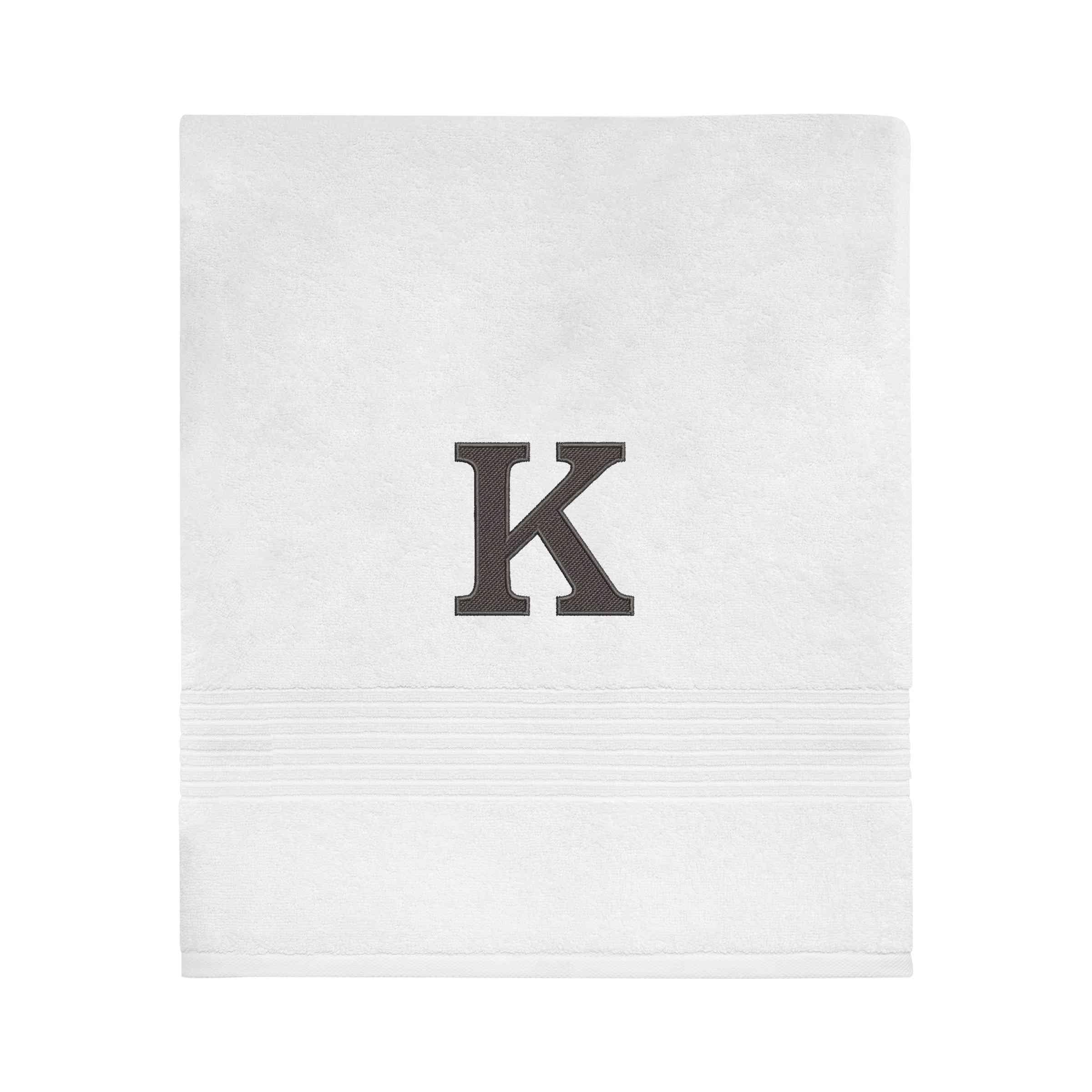 Avanti Linens Wht Gry Block Monogram Bath Towel Bath Towel Bed Bath Beyond 41211950
