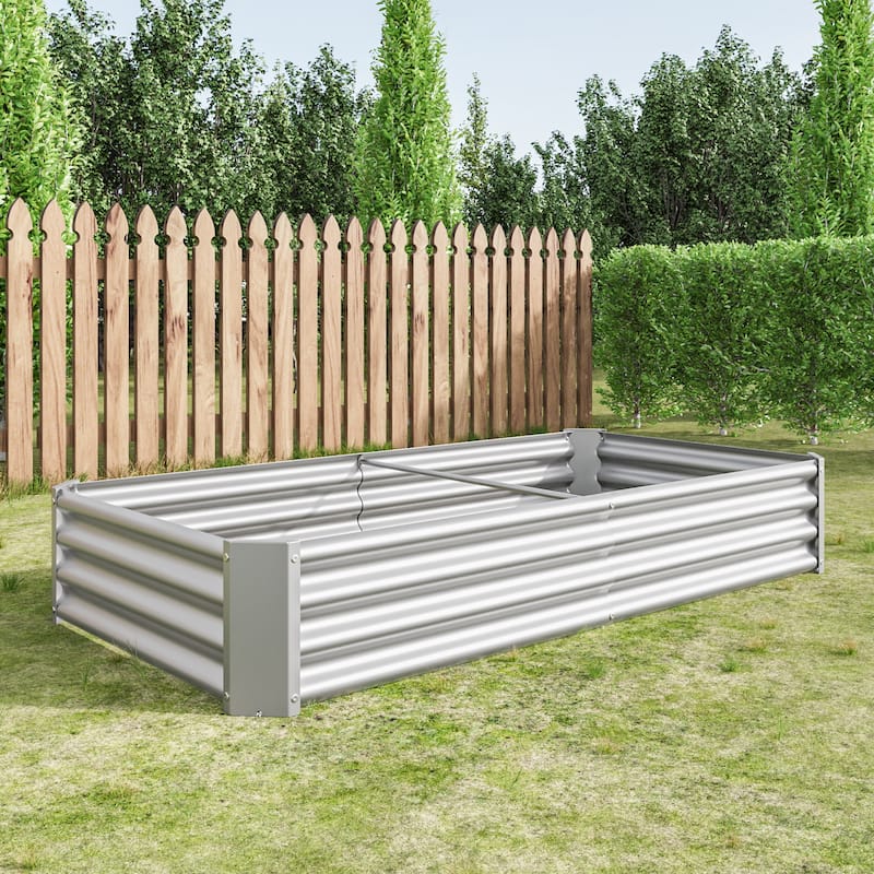 6×3×1ft Metal Raised Rectangle Planter Beds for Plants, Vegetables and Flowers