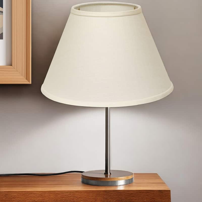 HomeRoots White Linen Empire Lamp Shade - 12" L x 12" W x 8" H