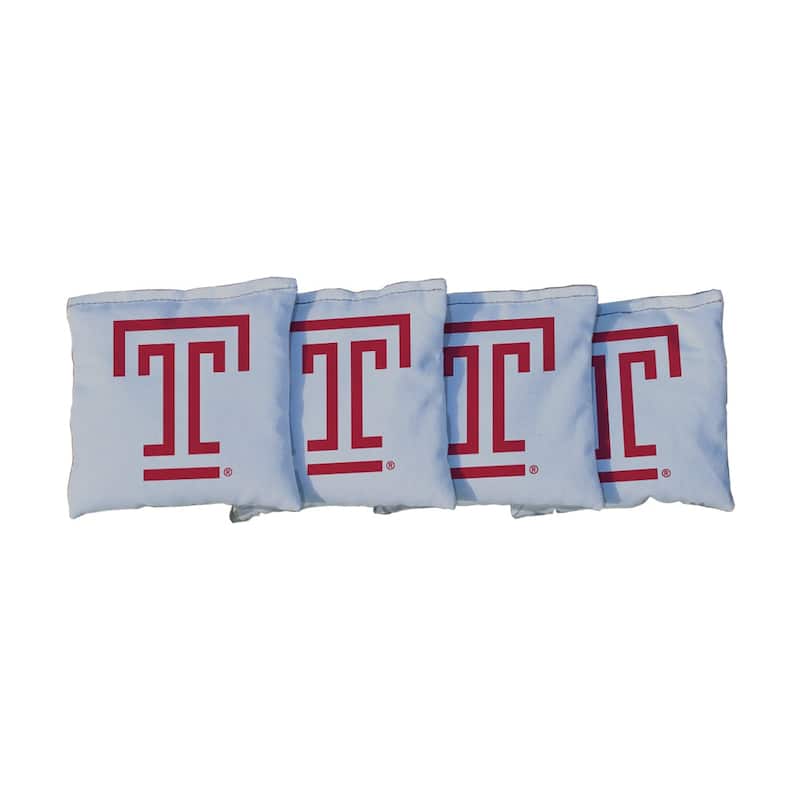Temple University Owls Black Cornhole Bags - Corn Filled