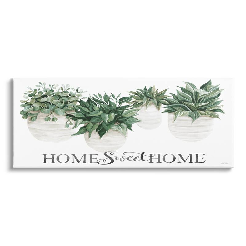 Stupell Sweet Home Lush Succulents House Plants Sign Canvas Wall Art, Design by Cindy Jacobs - 48 x 20