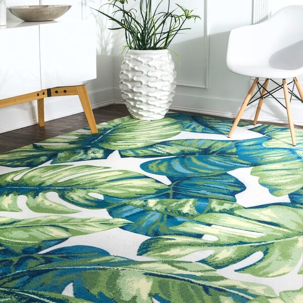 nuLOOM Multi Indoor/ Outdoor Contemporary Tropical Tree Leaf Bloom Area Rug