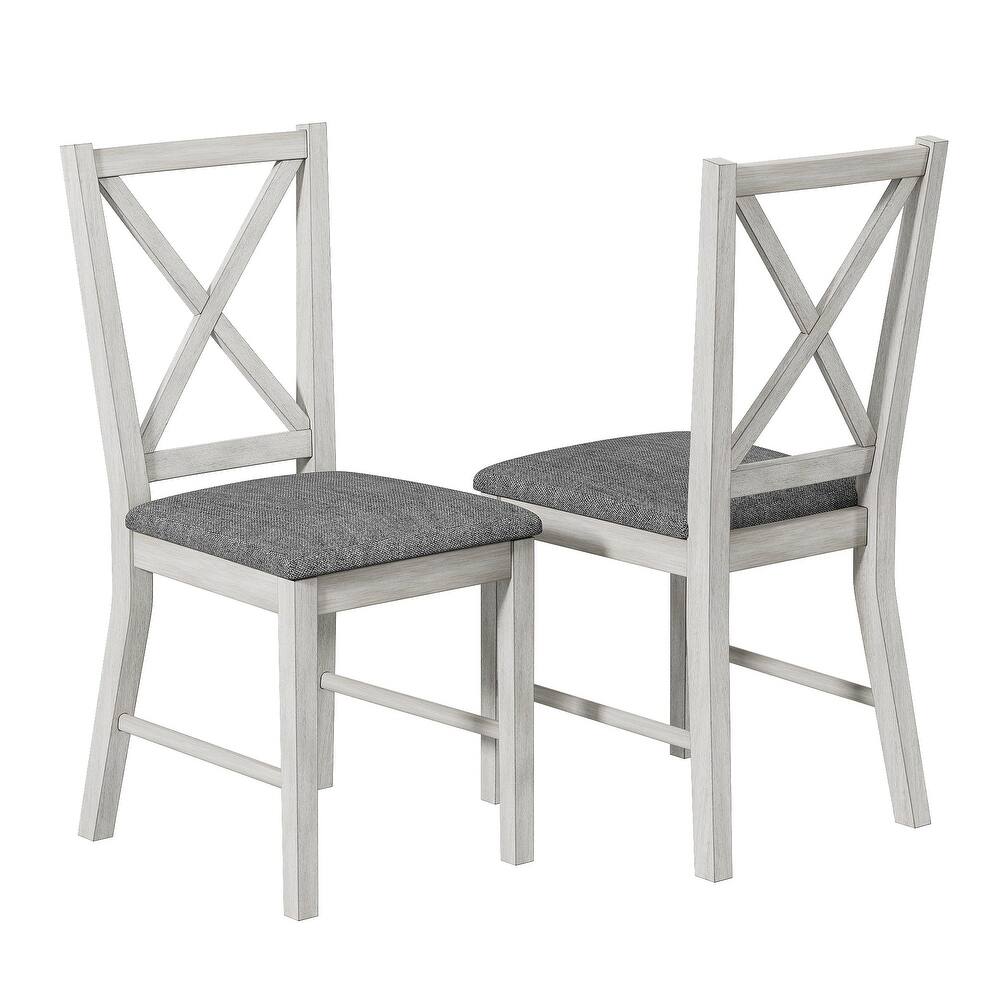 Javlergo Farmhouse Dining Chairs Set of 2/4/6, Kitchen Chairs with Square Back 100% Solid Wood Legs Side Chairs