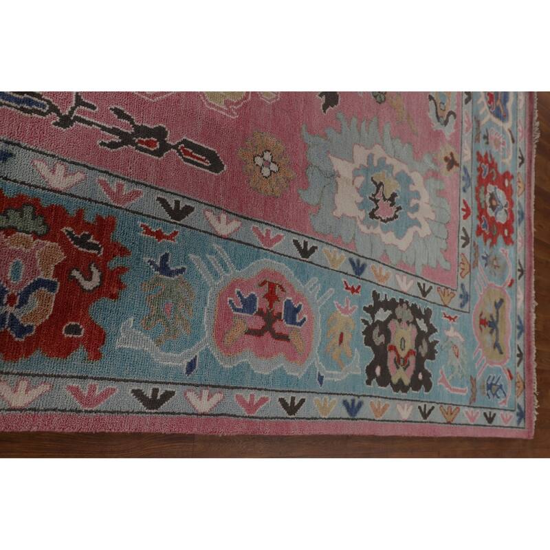 Pink Oushak Oriental Large Area Rug Handmade Wool Carpet - 9'6"x 13'9"