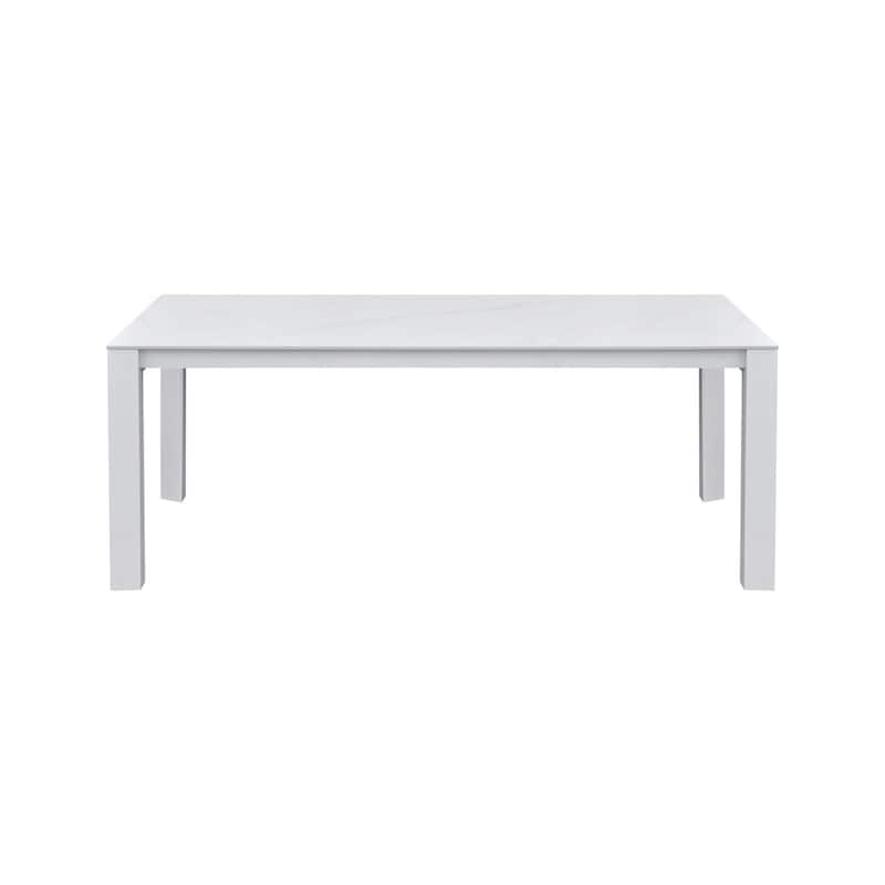 Alexa Outdoor Aluminum Dining Table, White