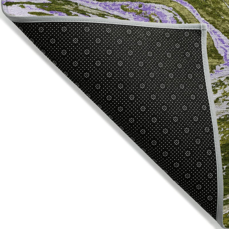 Machine Washable Indoor/ Outdoor Abstract Brushstroke Chantille Rug