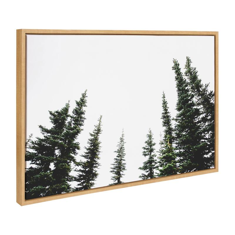 Kate and Laurel Sylvie Evergreens Framed Canvas by Patricia Hasz