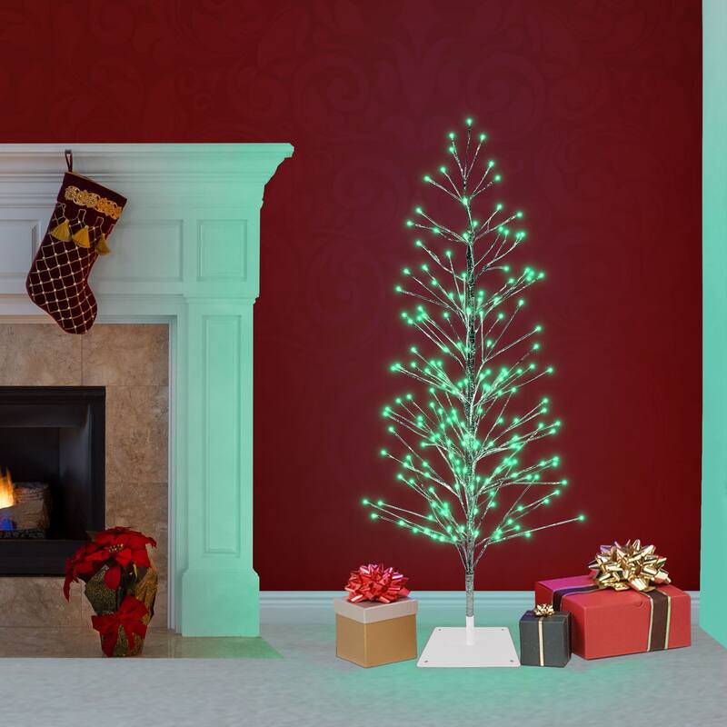 Alpine Corporation 60"H Indoor/Outdoor Artificial Christmas Tree with LED Lights