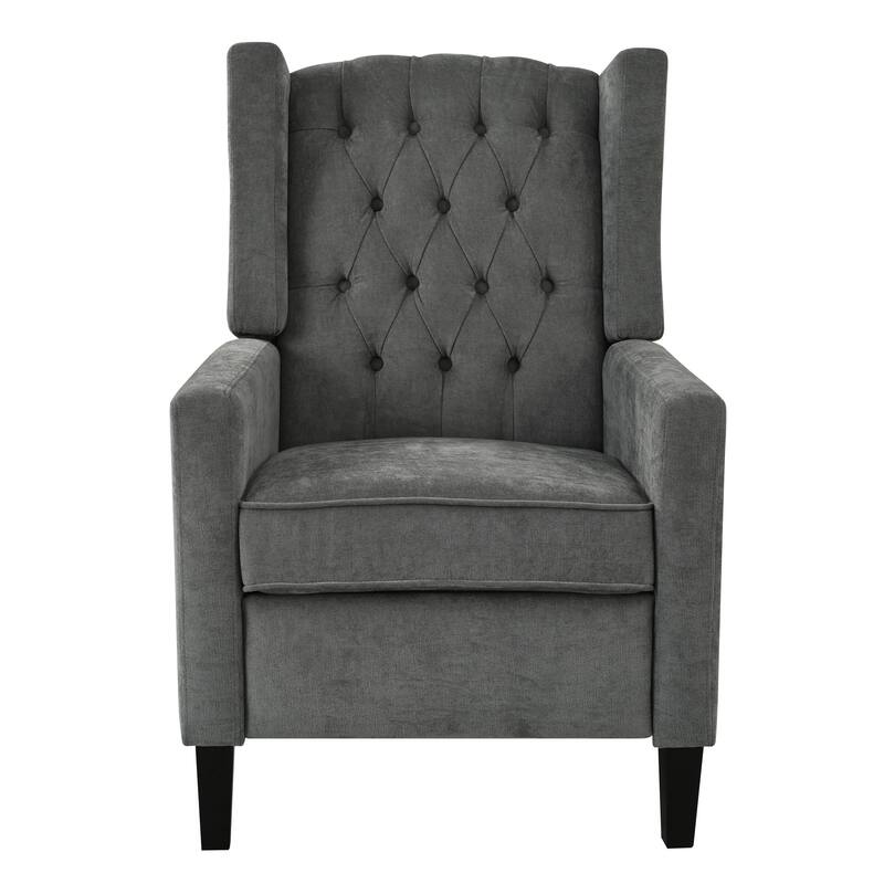 Modern Tufted Push Back Recliner Chair with Foldable Side Table and USB Charging Ports for Living Room or Bedroom