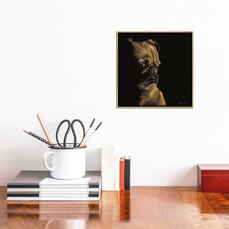 iCanvas "Pug" by Vicki Newton Framed Canvas Print