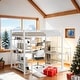 preview thumbnail 2 of 32, Industrial Modern Full Size Metal Loft Bed with Storage Staircase and Small Wardrobe, Built-in Desk and Storage Shelves