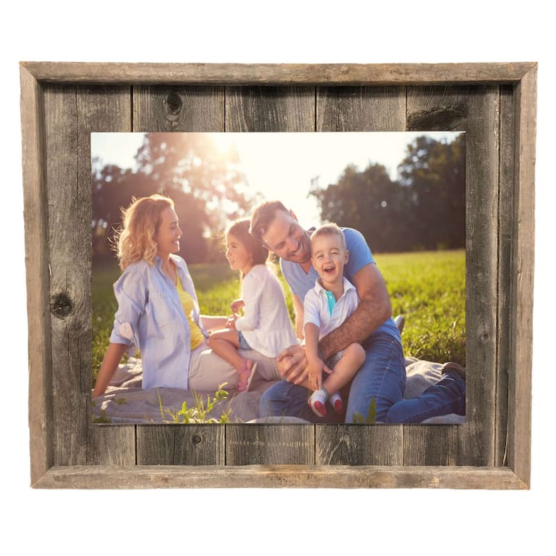 11x14 Weathered Grey Picture Frame with Plexiglass Holder
