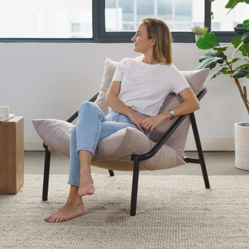 Priage by ZINUS Audrey Metal Sling Accent Chair - Oatmeal