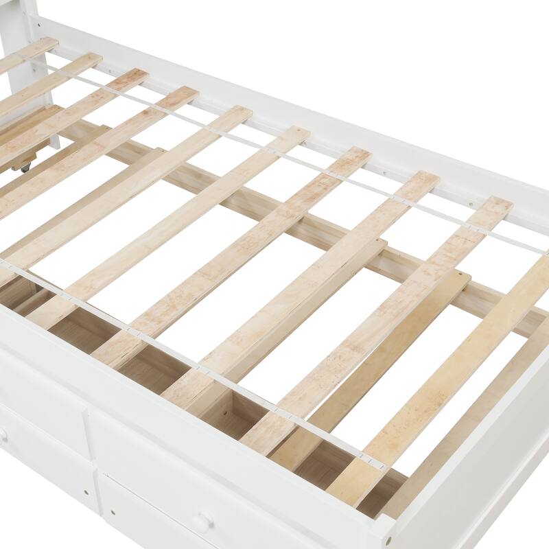 Twin Bed with Twin Trundle,Drawers