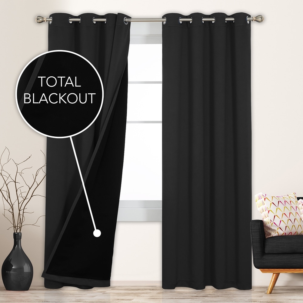 Black window curtains best sale
